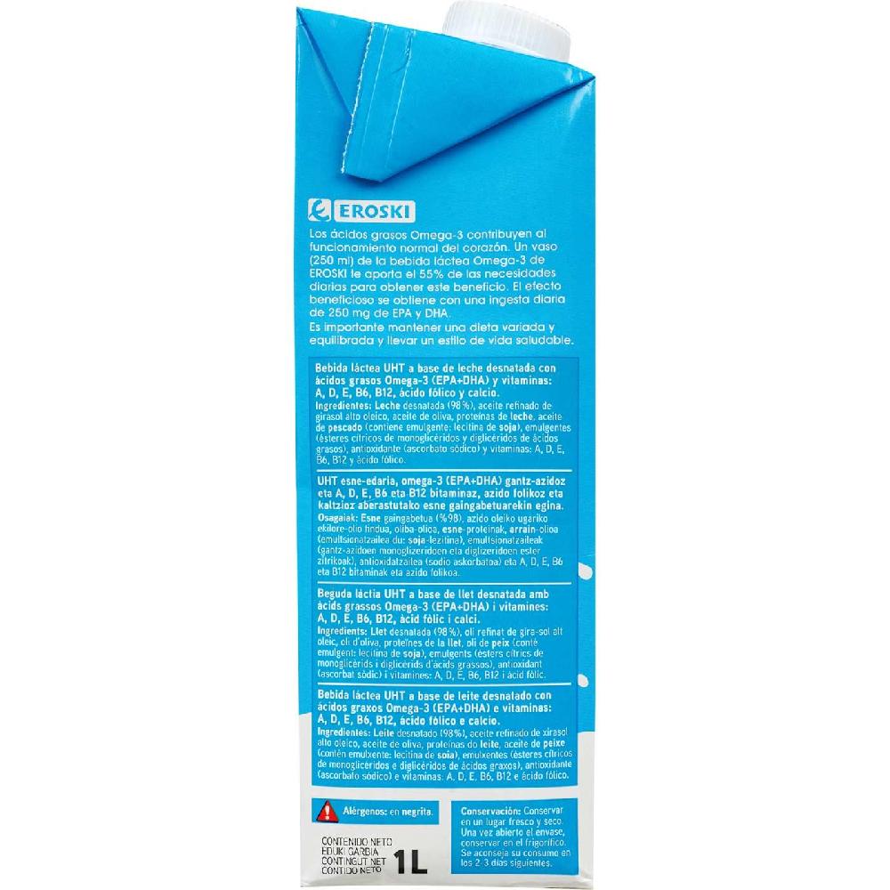 Eroski Bebida Láctea Omega3 EROSKI Brik 1 Litro