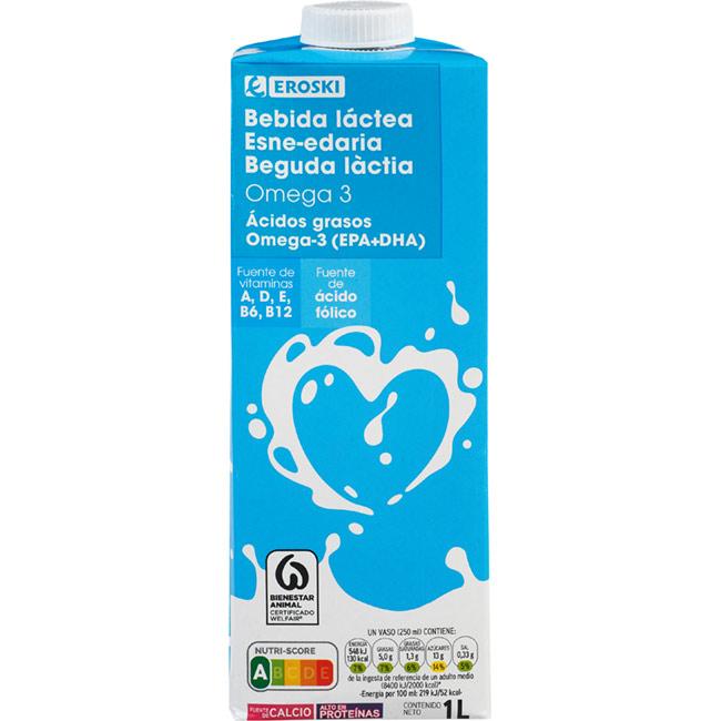 Eroski Bebida láctea omega3 EROSKI brik 1 litro