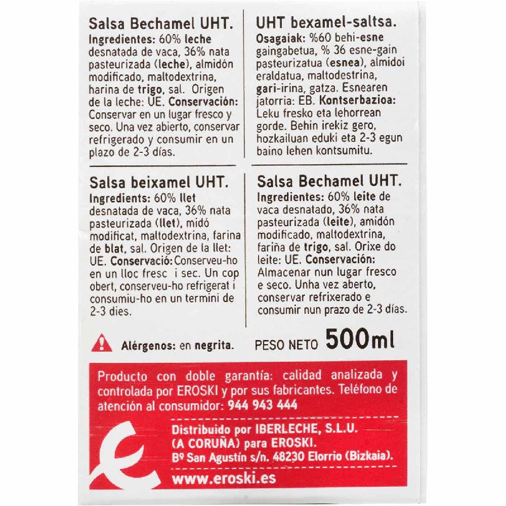 Eroski Bechamel EROSKI Brik 500 Ml