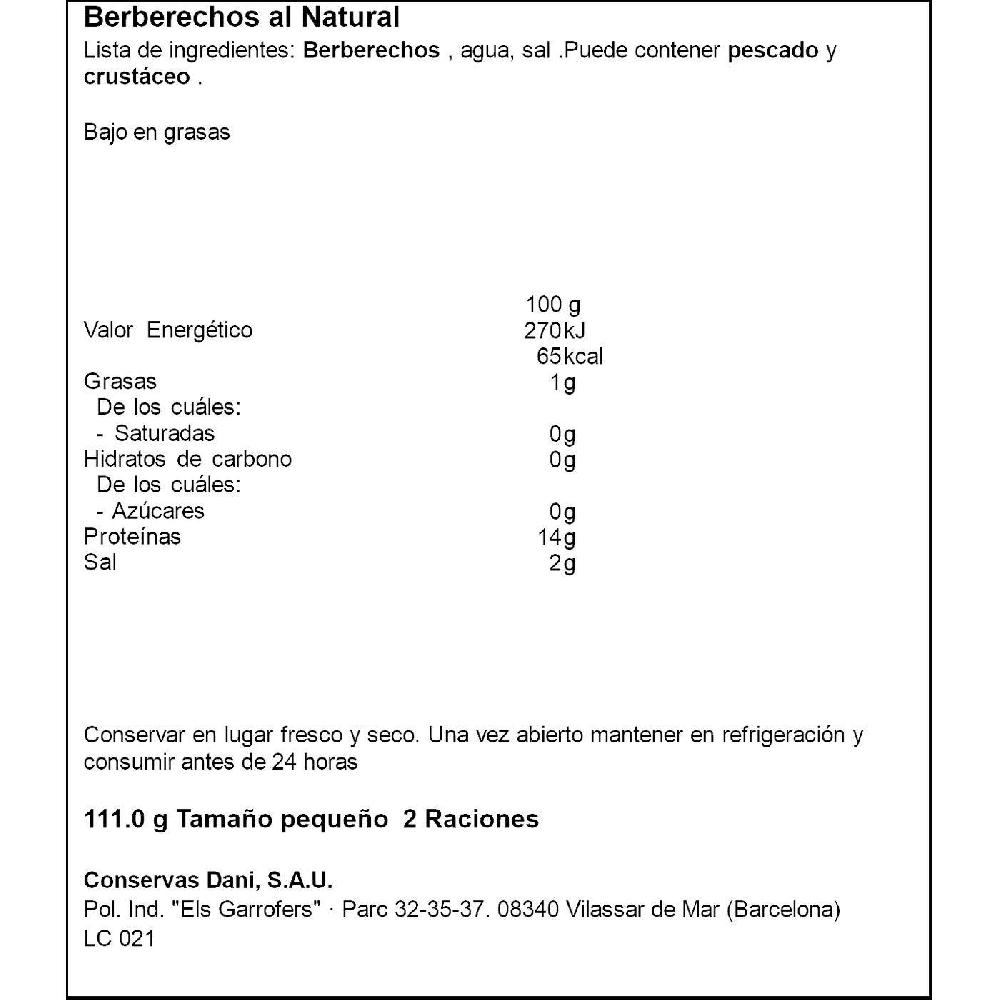 Eroski Berberecho 55/65 DANI Lata 63 G