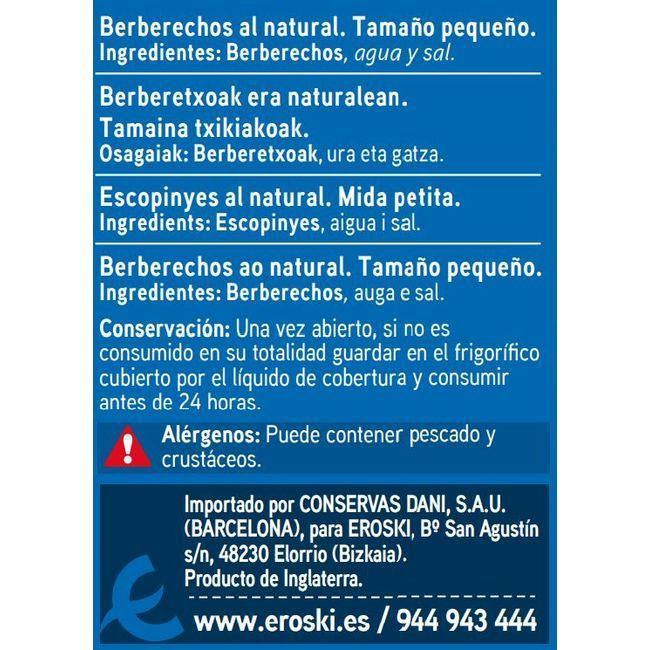 Eroski Berberechos Pequeños EROSKI Lata 63 G