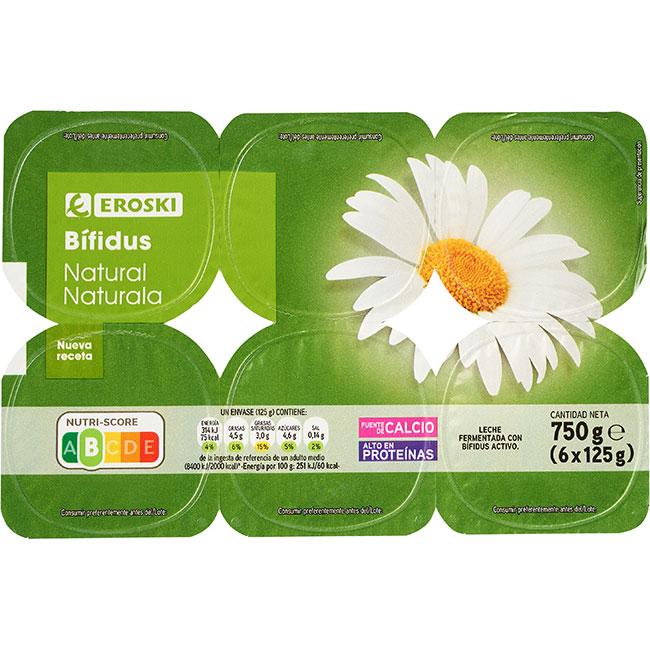 Eroski Bífidus Natural EROSKI Pack 6x125 G