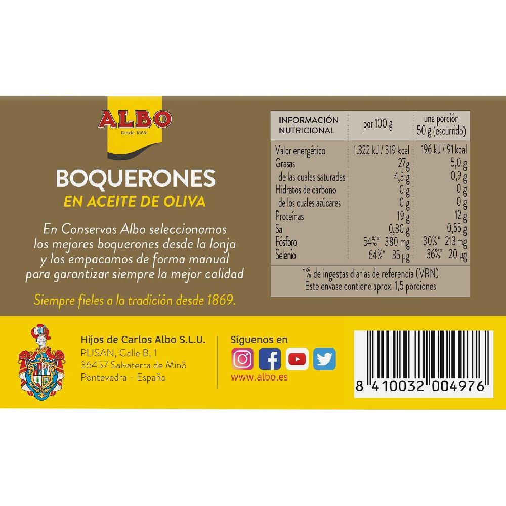 Eroski Boquerón En Aceite De Oliva ALBO Lata 120 G