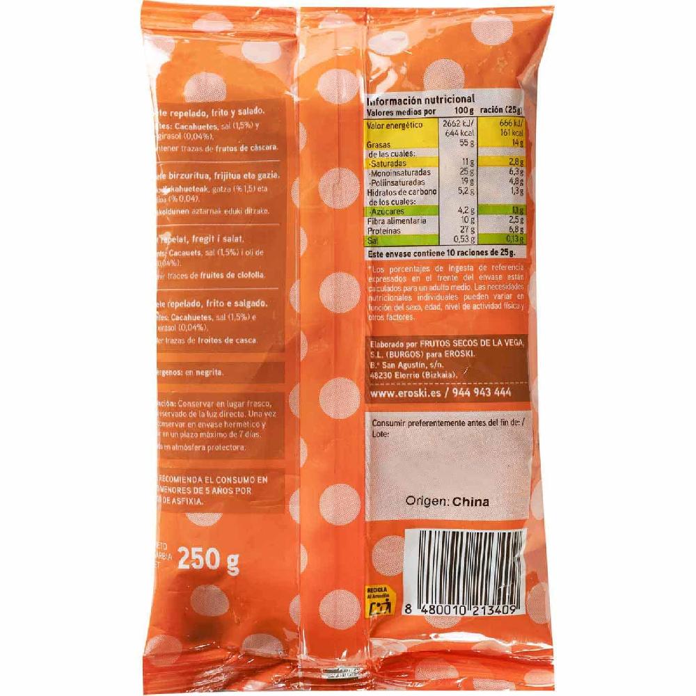 Eroski Cacahuete Repelado Frito EROSKI Bolsa 250 G