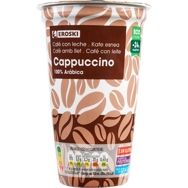 Eroski Café cappuccino EROSKI vaso 250 ml