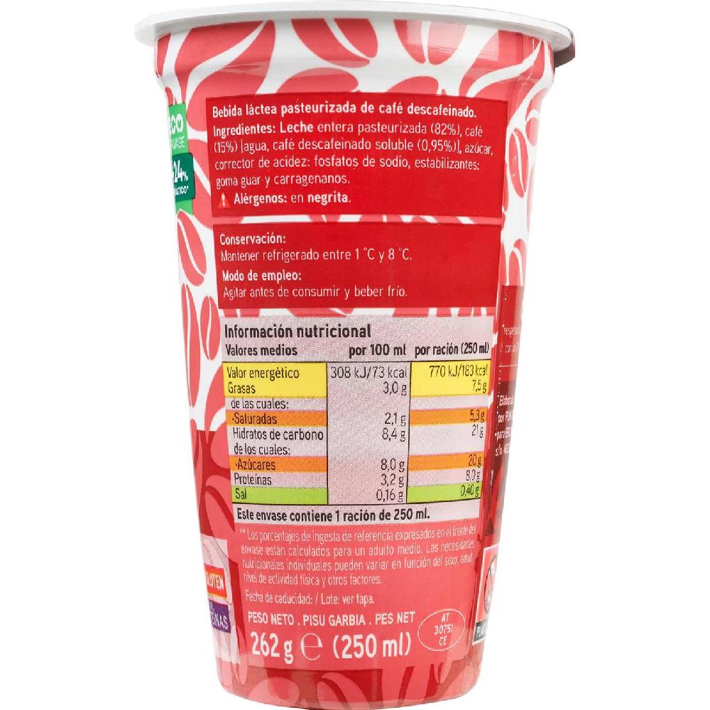 Eroski Café Descafeinado EROSKI Vaso 250 Ml