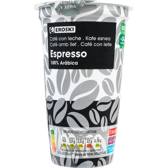 Eroski Café espresso EROSKI vaso 250 ml