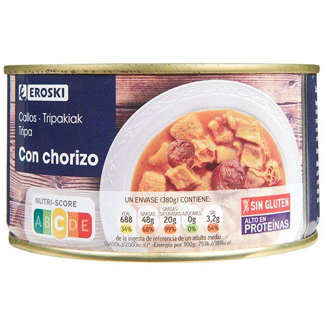 Eroski Callos con chorizo EROSKI lata 380 g