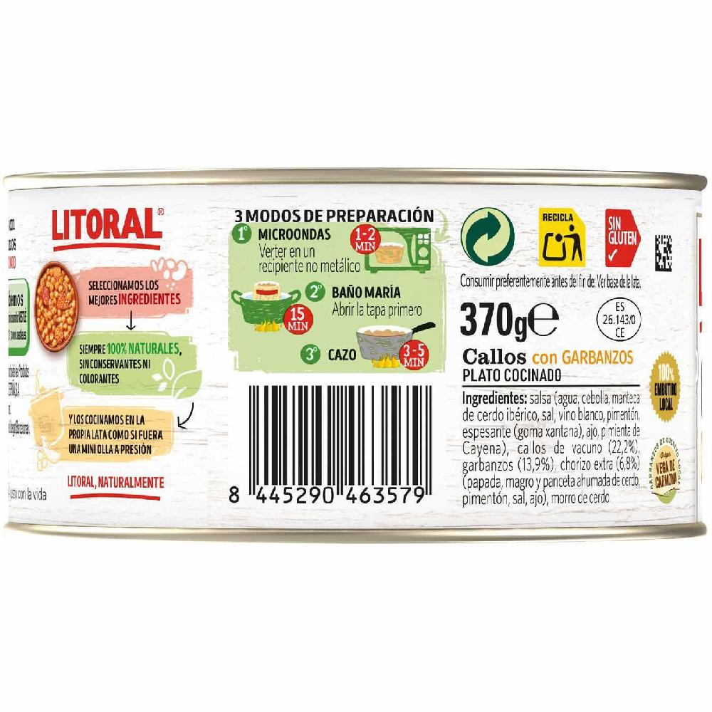 Eroski Callos Con Garbanzos LITORAL Lata 370 G