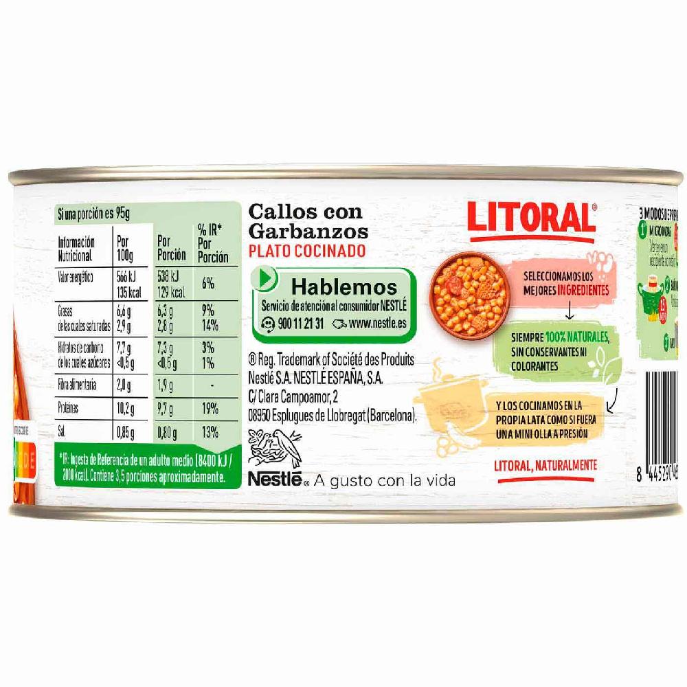 Eroski Callos Con Garbanzos LITORAL Lata 370 G