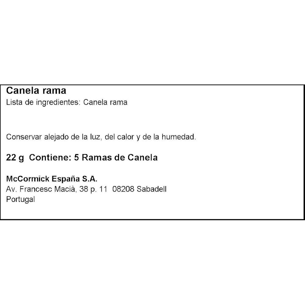 Eroski Canela 5 Ramas DUCROS Frasco 22 G