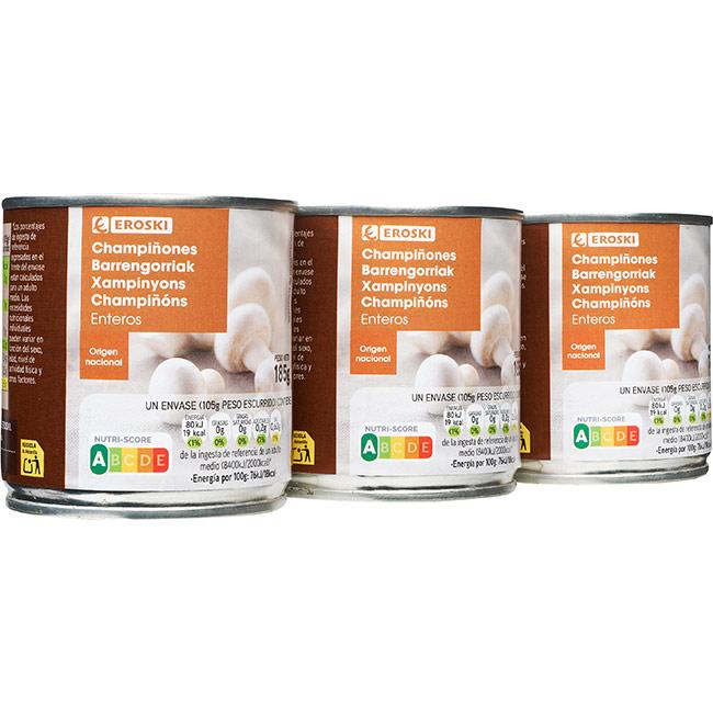 Eroski Champiñon Entero EROSKI Pack 3x105 G