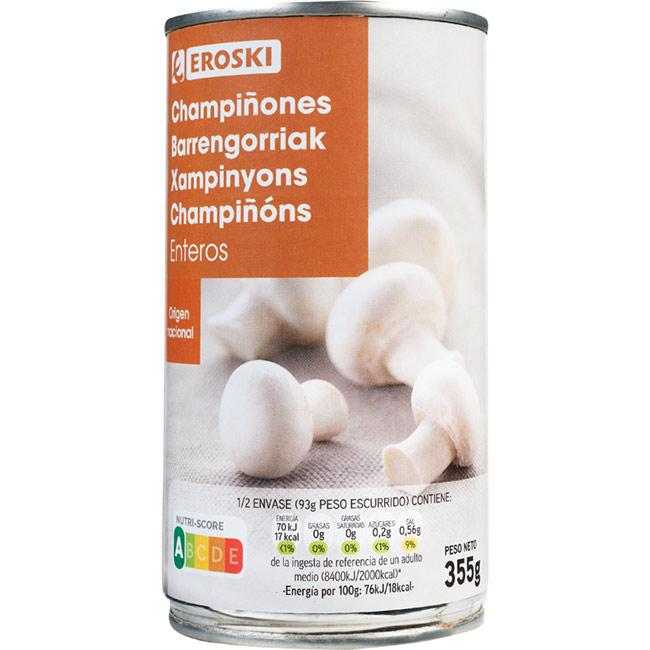 Eroski Champiñon entero extra EROSKI lata 185 g