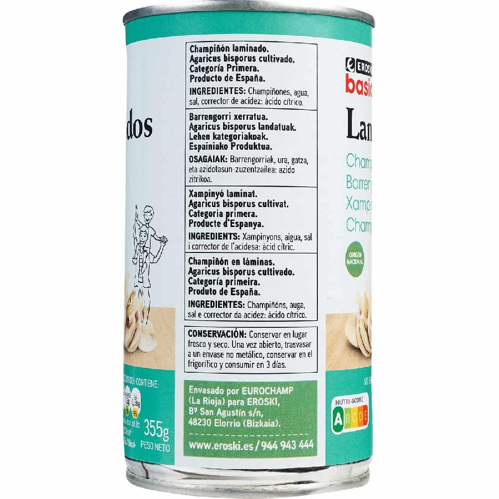 Eroski Champiñon Laminado EROSKI BASIC Lata 185 G