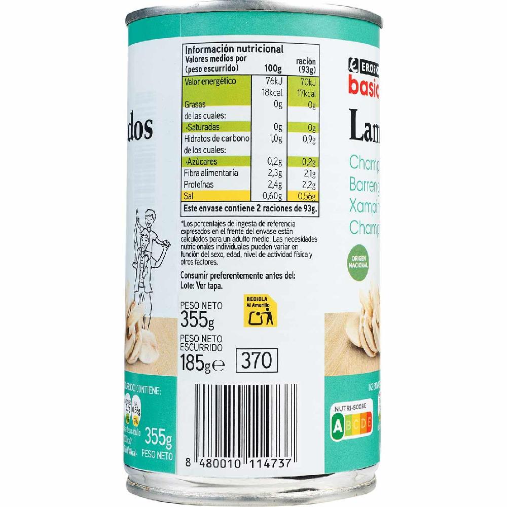 Eroski Champiñon Laminado EROSKI BASIC Lata 185 G
