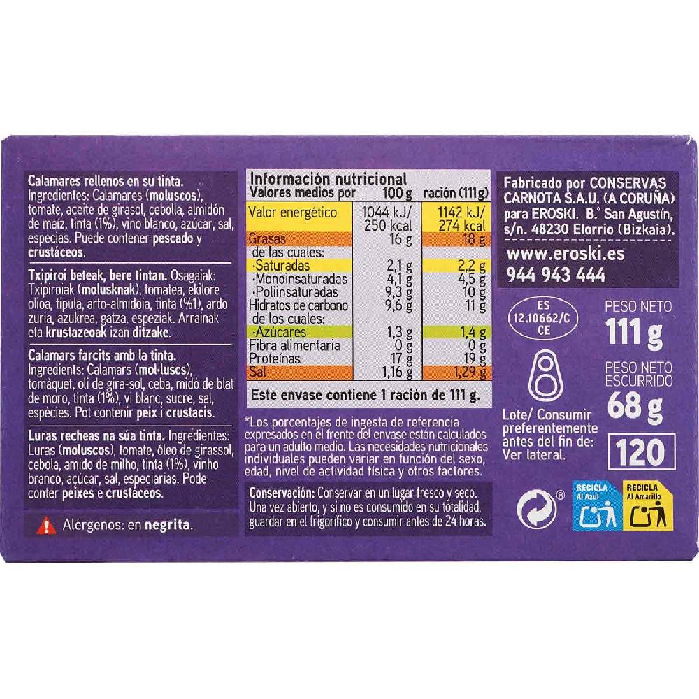 Eroski Chipirón En Su Tinta EROSKI Lata 106 G