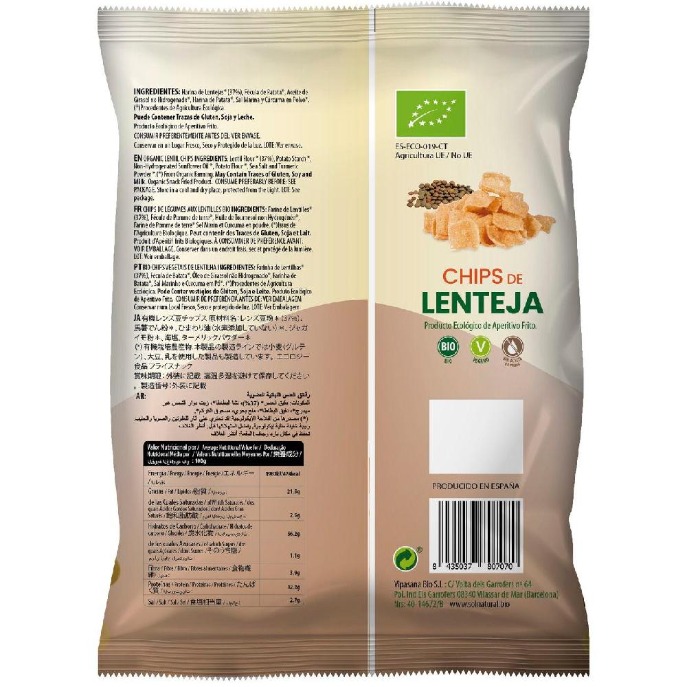 Eroski Chips De Lenteja Bio SOLNATURAL Bolsa 65 G