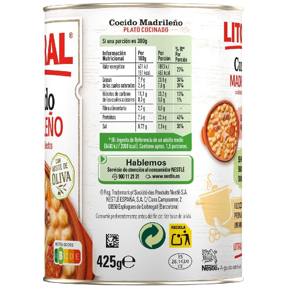 Eroski Cocido Madrileño LITORAL Lata 425 G