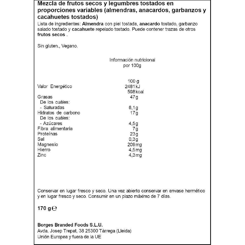 Eroski Cocktail Crocante BORGES NATURA Bolsa 170 G