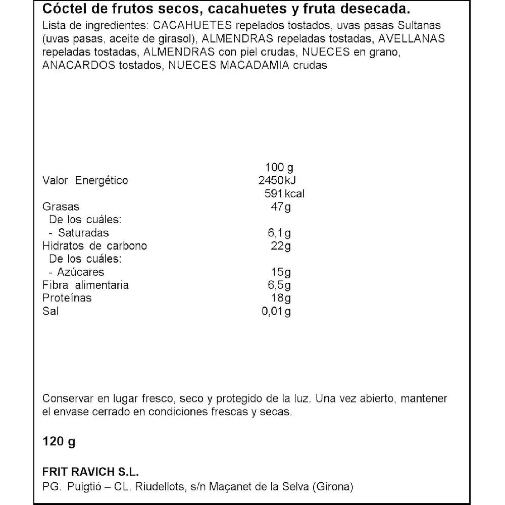 Eroski Cocktail Natumix FRIT RAVICH Bolsa 120 G
