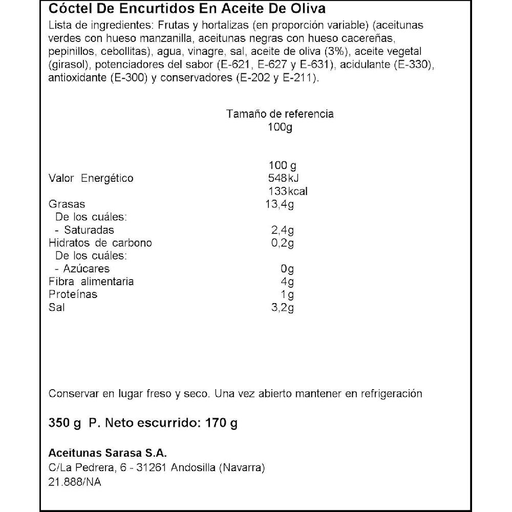 Eroski Cóctel Original SARASA Lata 170g