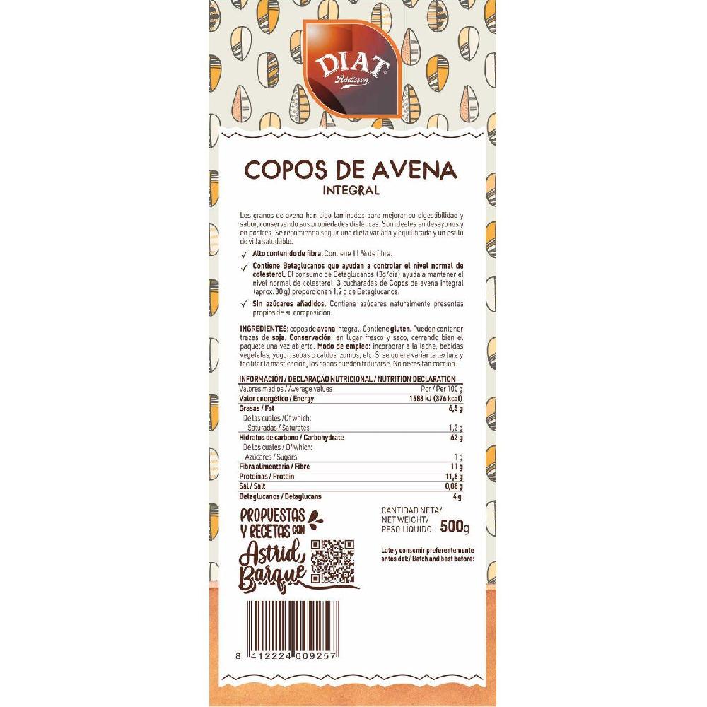 Eroski Copos De Avena D. RADISSON Bolsa 500 G