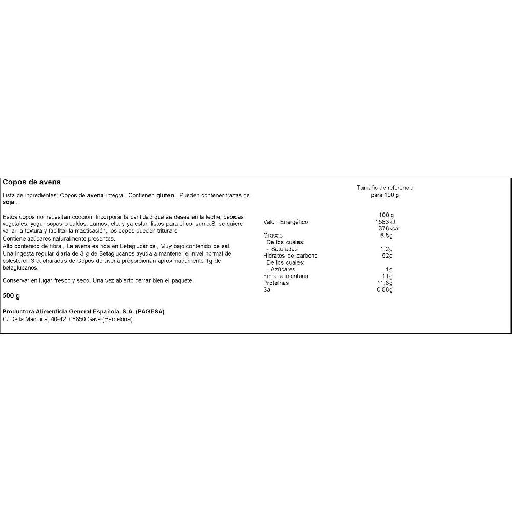 Eroski Copos De Avena D. RADISSON Bolsa 500 G