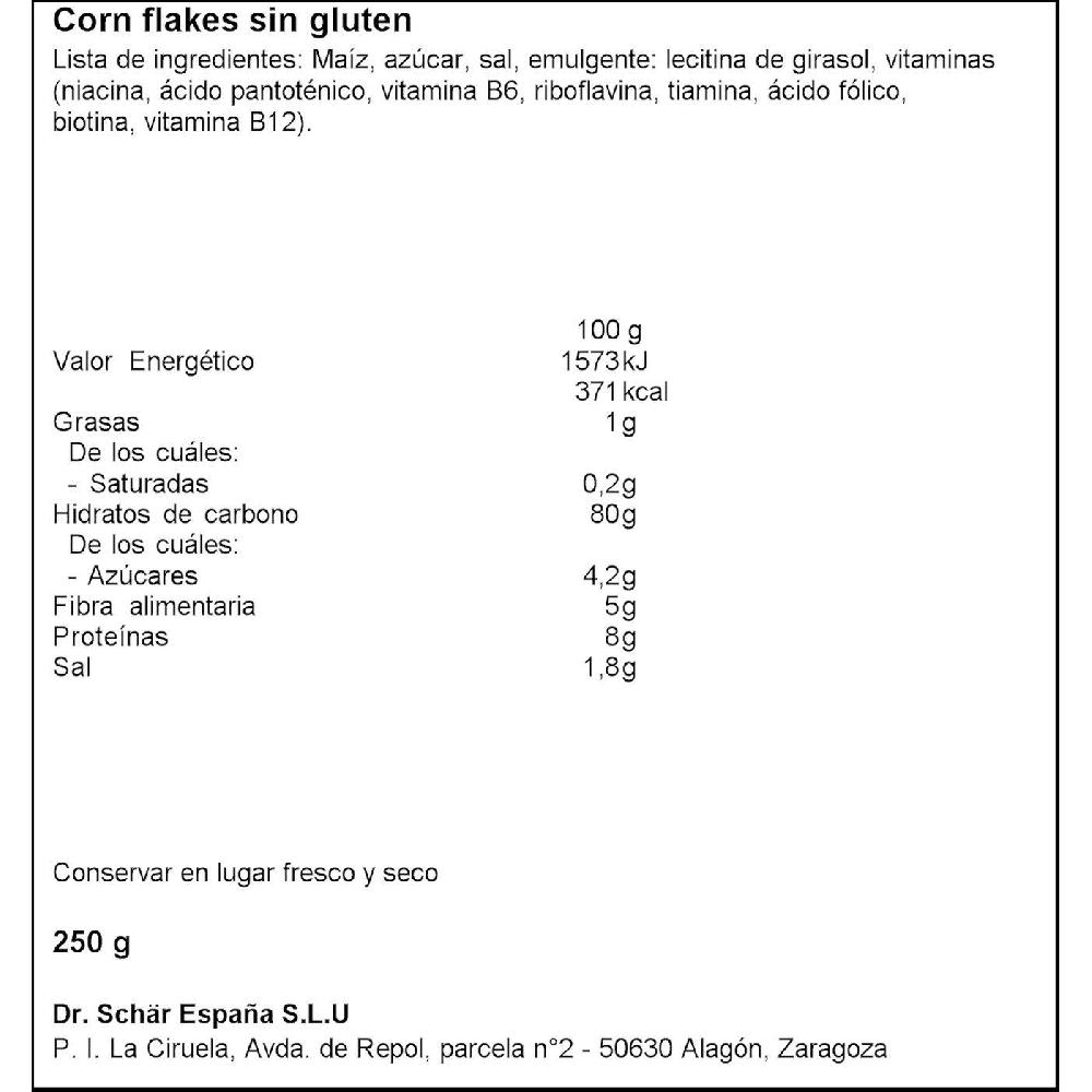 Eroski Corn Flakes Sin Gluten SCHAR Caja 250 G