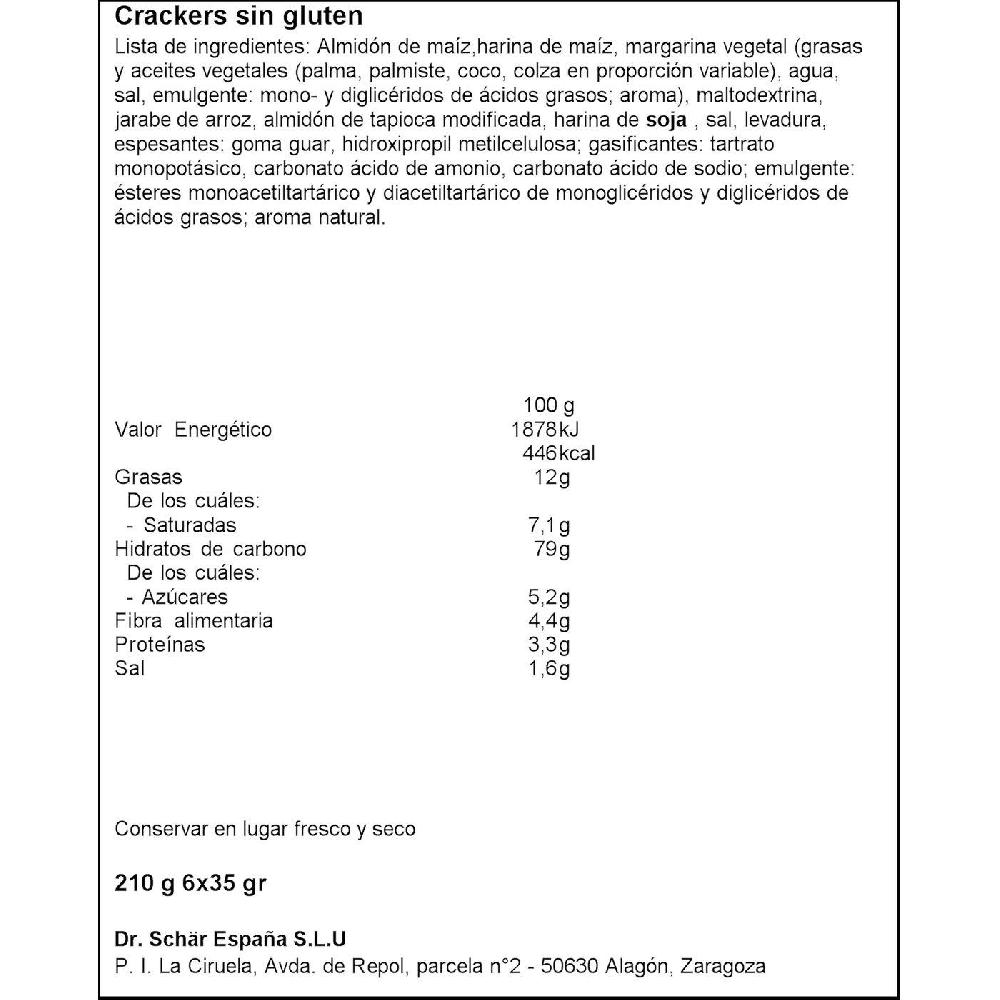 Eroski Cracker Sin Gluten SCHAR Paquete 210 G