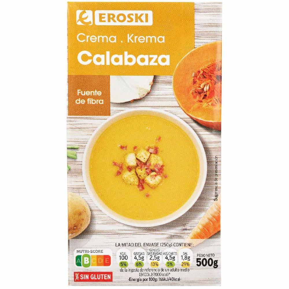 Eroski Crema de calabaza EROSKI brik 500 g
