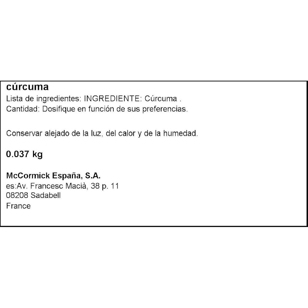 Eroski Cúrcuma DUCROS Frasco 37 G