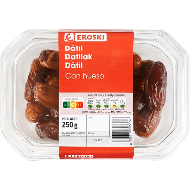 Eroski Dátil con hueso EROSKI bandeja 250 g