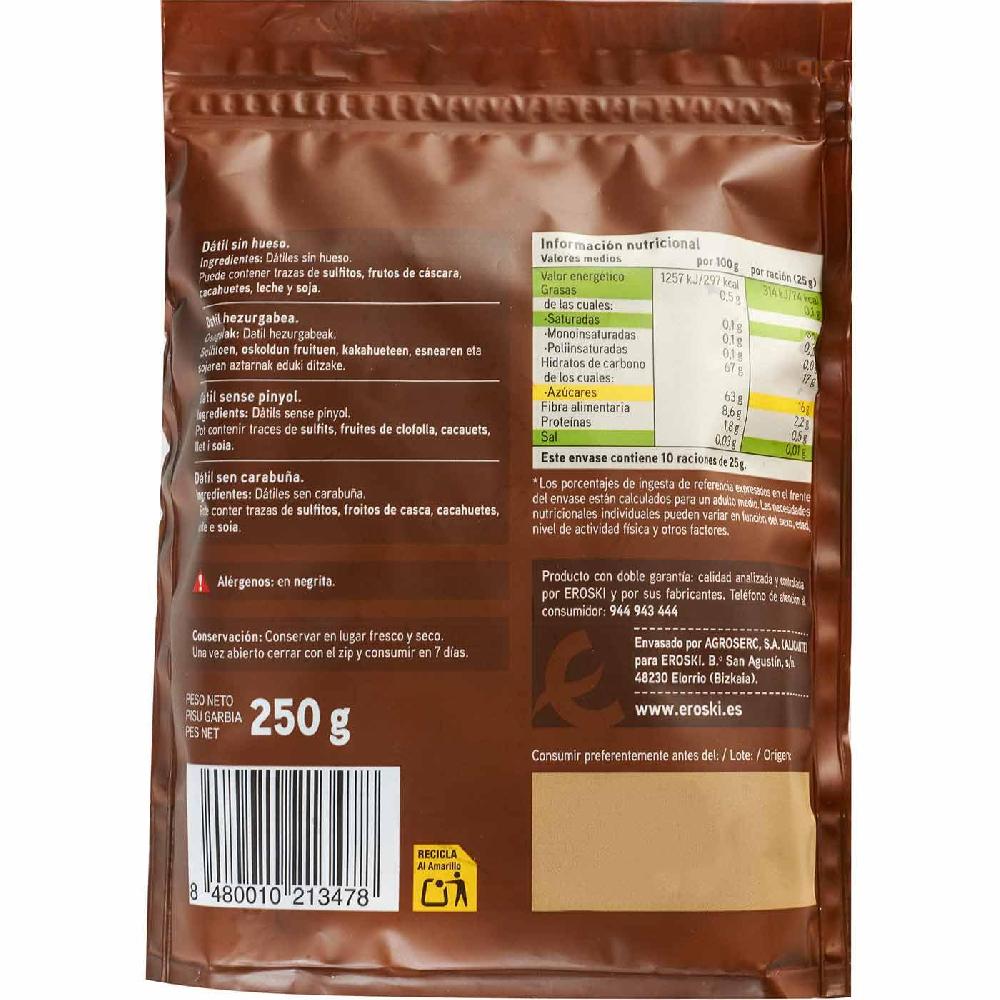 Eroski Dátil Sin Hueso EROSKI Bolsa 250 G