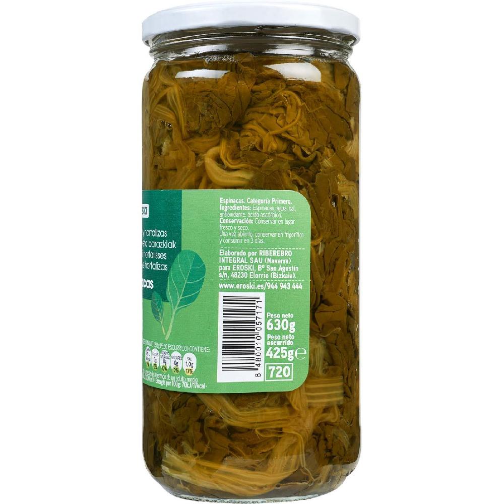 Eroski Espinaca EROSKI Frasco 425 G