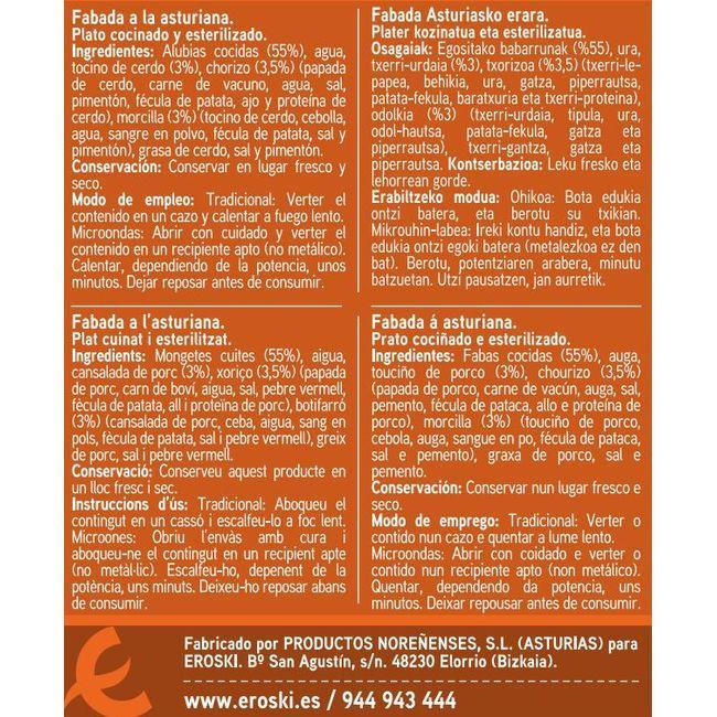 Eroski Fabada Asturiana EROSKI Lata 435 G