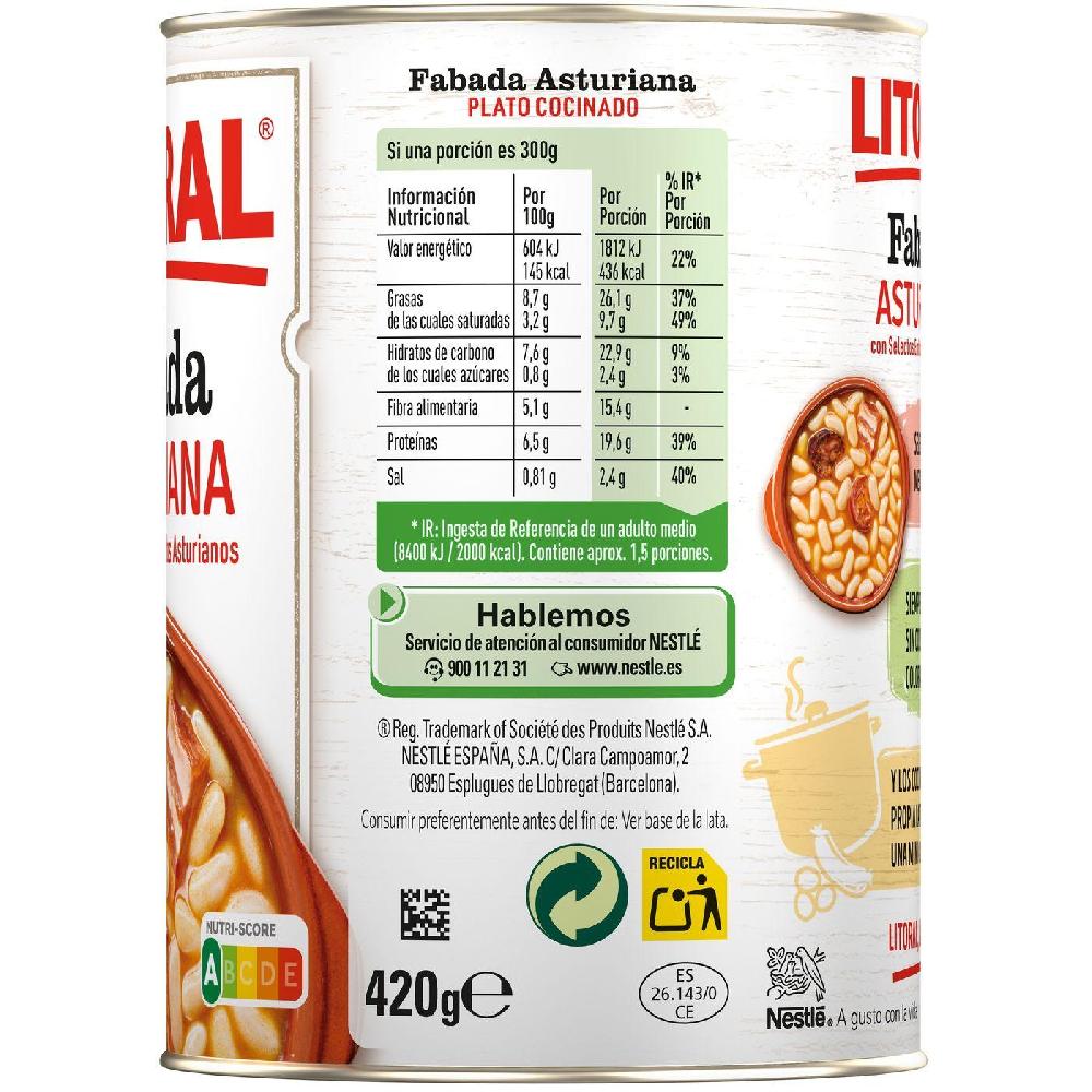 Eroski Fabada Asturiana LITORAL Lata 420 G