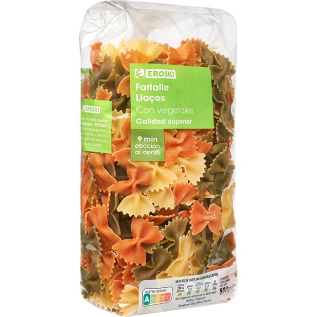 Eroski Farfalle Con Vegetales EROSKI Paquete 500 G