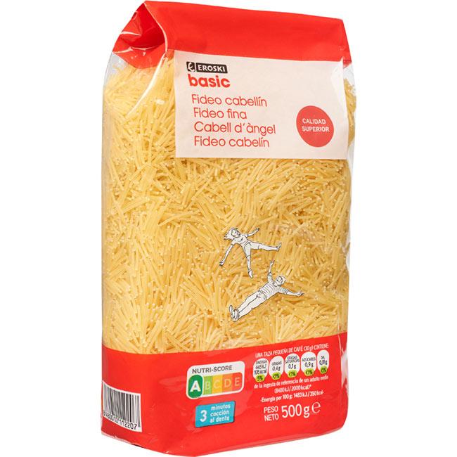 Eroski Fideo Cabellín EROSKI BASIC Paquete 500 G