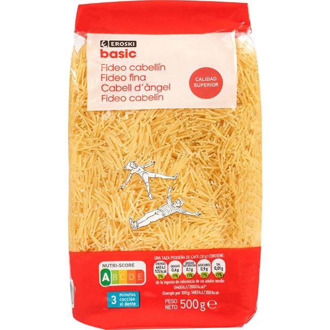 Eroski Fideo Cabellín EROSKI BASIC paquete 500 g