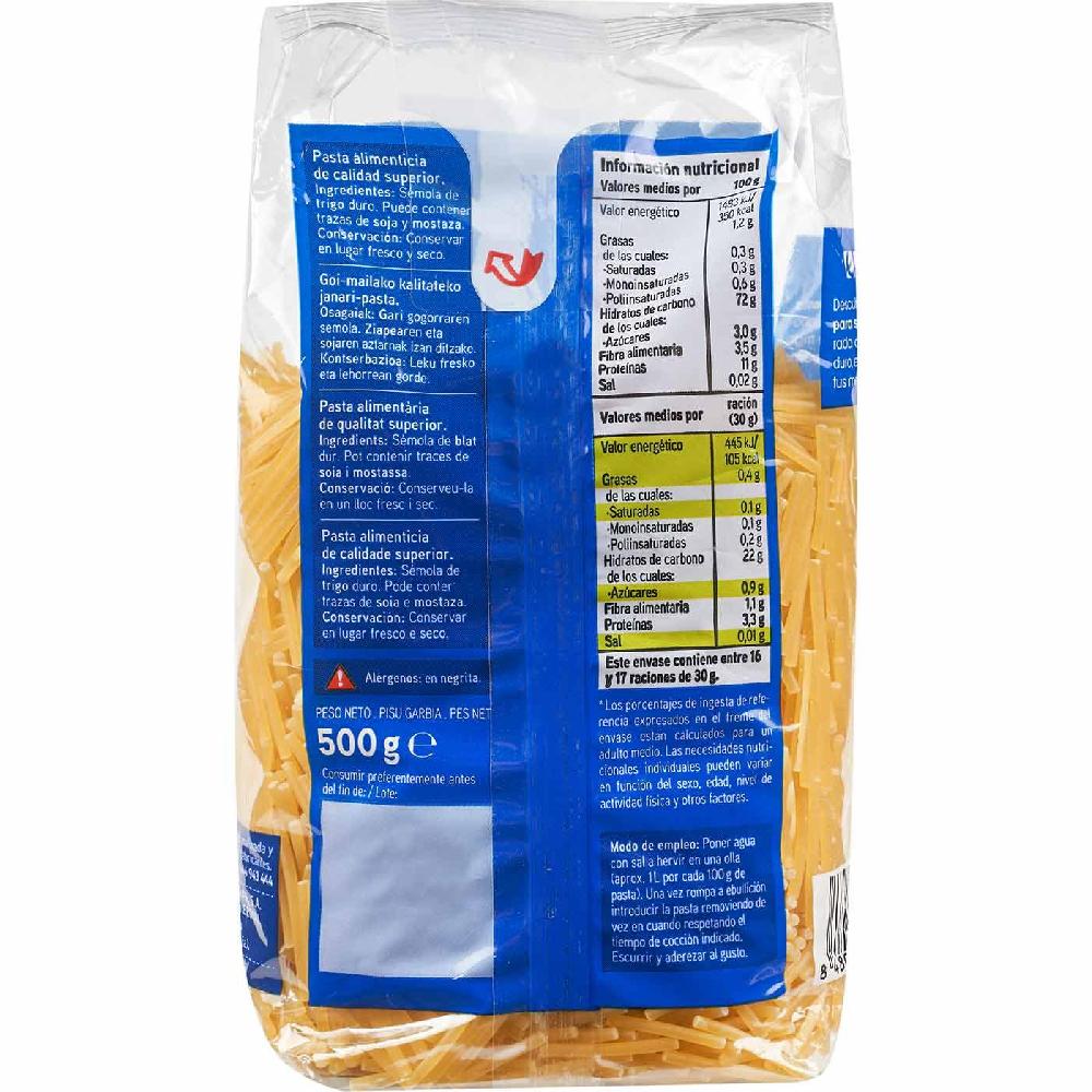 Eroski Fideo Grueso EROSKI Paquete 500 G