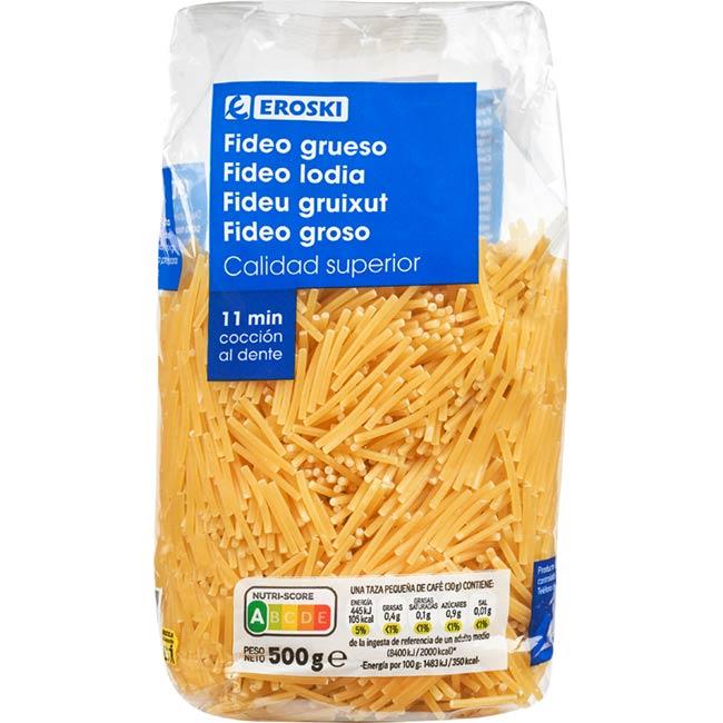 Eroski Fideo grueso EROSKI paquete 500 g