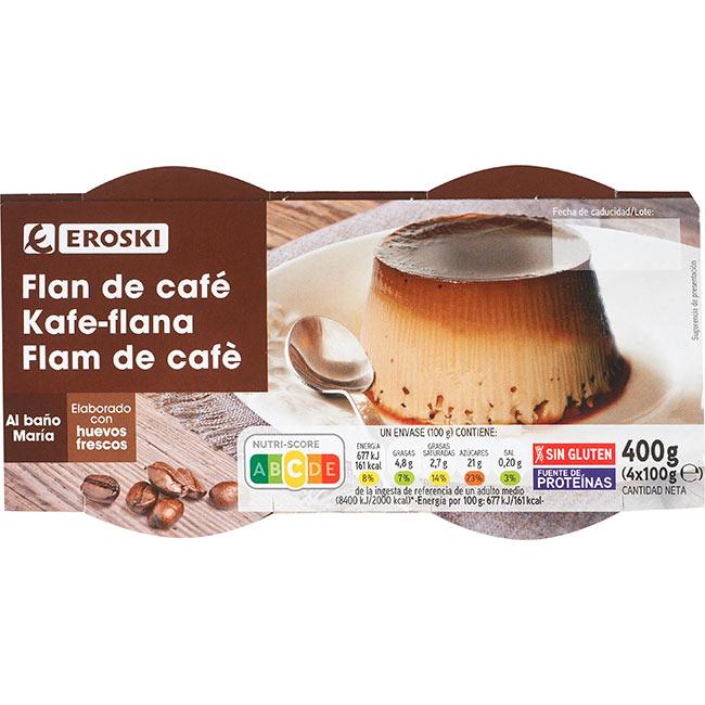 Eroski Flan Café EROSKI Pack 4x100 G