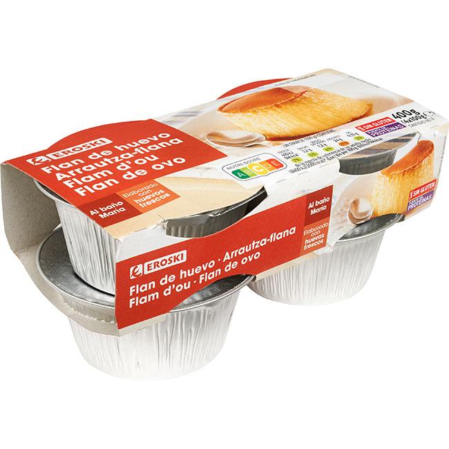 Eroski Flan de huevo EROSKI pack 4x100 g