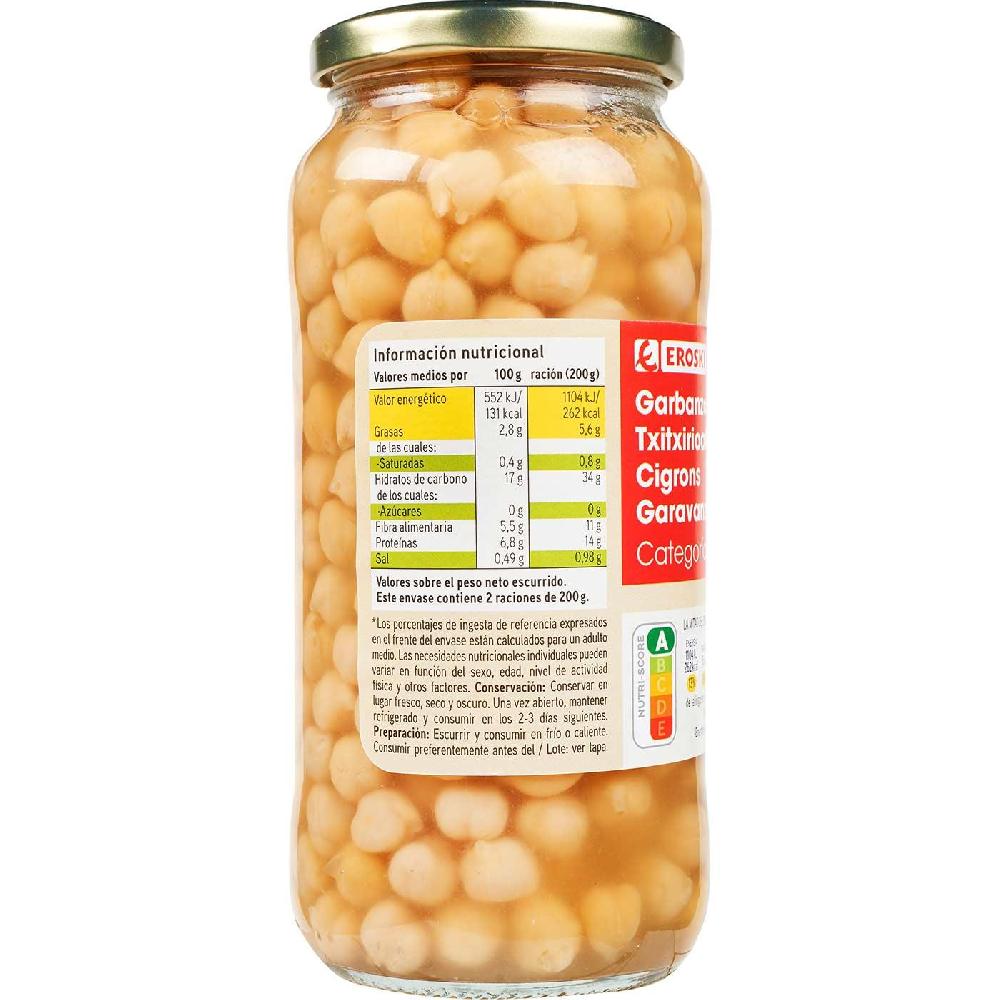 Eroski Garbanzo Cocido EROSKI Frasco 400 G