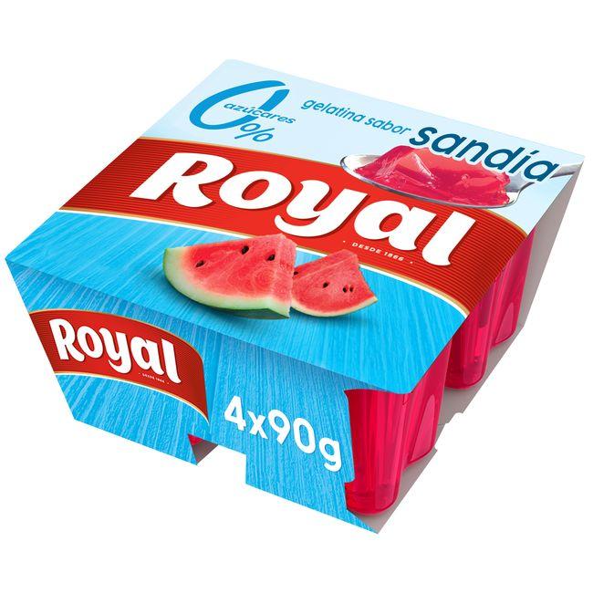 Eroski Gelatina sabor sandía 0% ROYAL pack 4x90 g