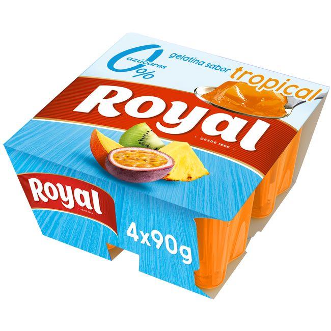 Eroski Gelatina sabor tropical 0% ROYAL pack 4x90 g