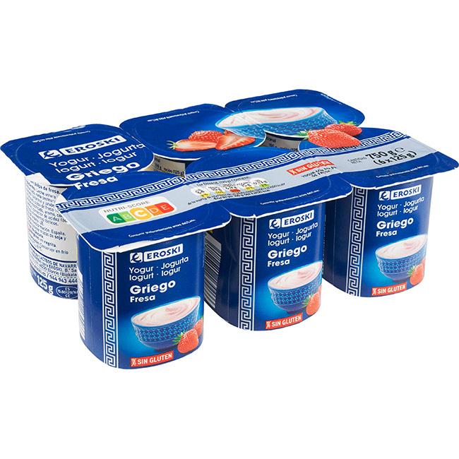 Eroski Griego con fresas EROSKI pack 6x125 g