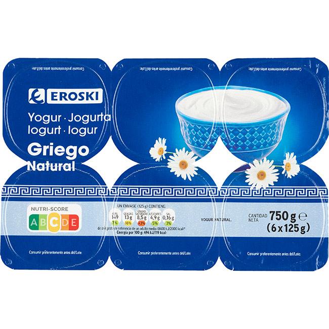 Eroski Griego Natural EROSKI Pack 6x125 G
