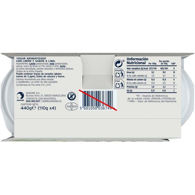 Eroski Griego Sabor Lima-limón OIKOS Pack 4x110 G