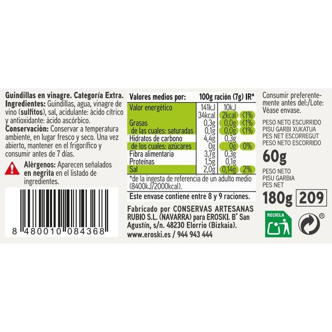 Eroski Guindillas EROSKI Frasco 60 G